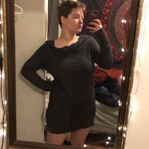 XXL Grey Cowl Neck Maternity Sweater Dress